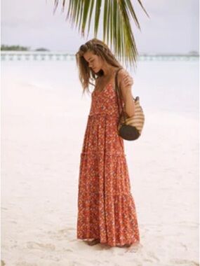 Auguste the label Agnes Fleur Maxi Dress Rust